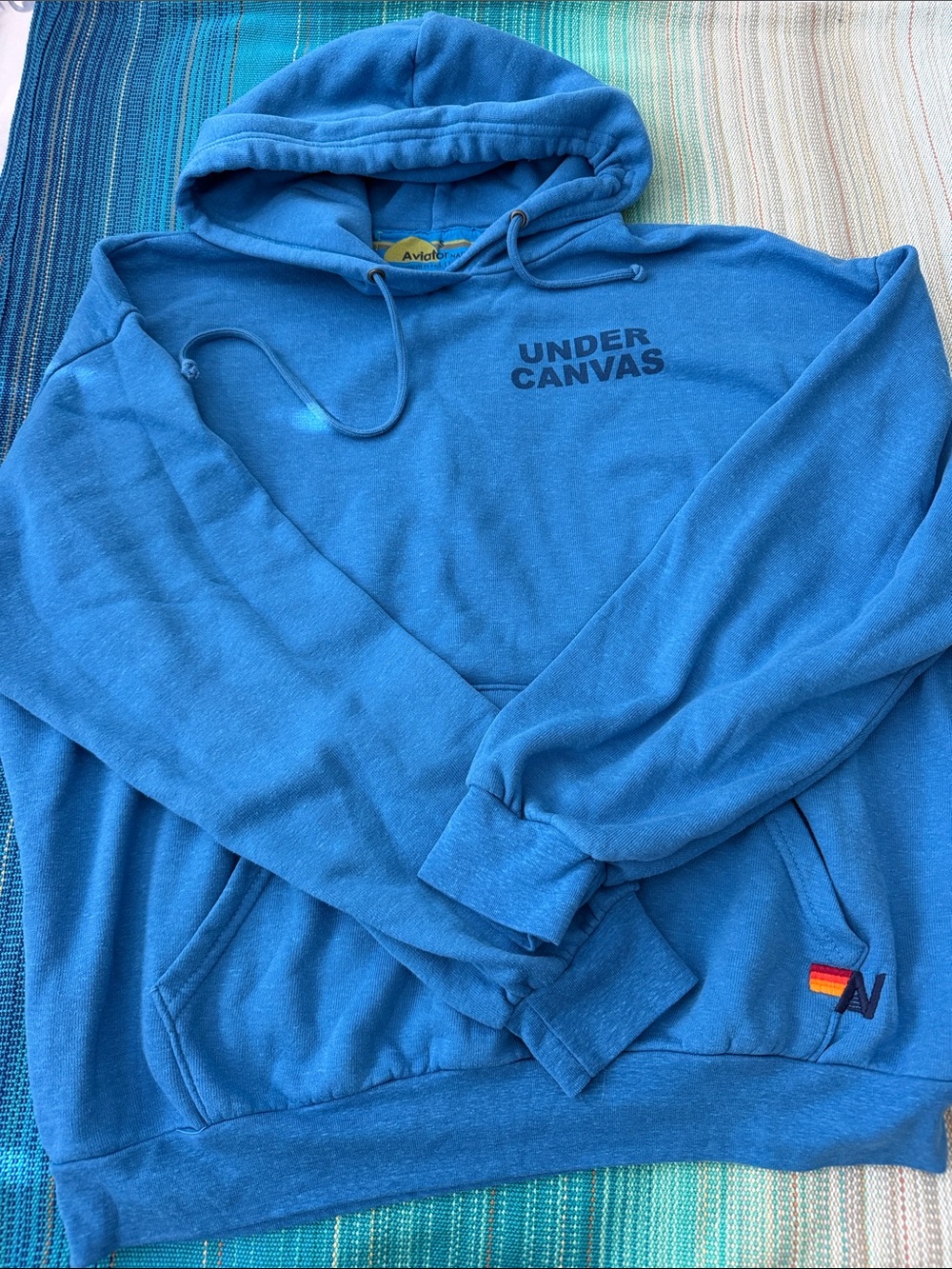 Aviator Nation Blue 'Under Canvas' Hooded Sweatshirt